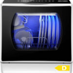 AIRMSEN Mini Table Top Dishwasher – Portable Countertop, 6 Programs, Baby Care Mode, Dual Water Supply