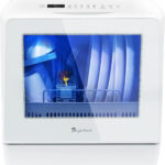 Mini Table Top Dishwasher – Portable Countertop Dishwasher, 6 Programs, 5L Water Tank, No Installation Required