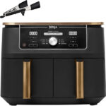 Ninja Foodi MAX Dual Zone Air Fryer,  Tongs, 2 Drawers, 9.5L, 6-in-1, AF400UKCP