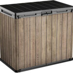 1150L Outdoor Storage Box – Ashwood Brown Wood-Effect Resin