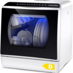 Mini Table Top Dishwasher – 6 Programs, Touch Control, Auto Drying, Baby Care & Fruit Wash