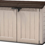 2000L Outdoor Garden Storage Shed – Beige & Brown