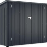 2.1 × 0.9M Outdoor Metal Garden Shed with Lockable Door – Galvanised Steel Bike & Tool Storage (203 × 96 × 141 cm)